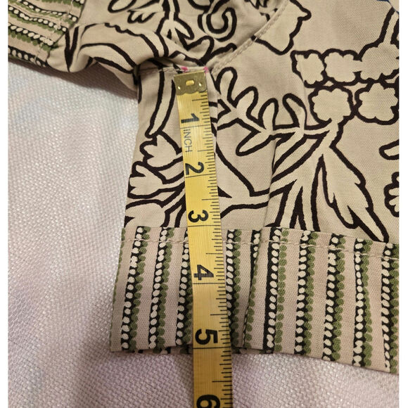 Sz Sm KNOX ROSE Brown Cream Mixed Print Floral Striped High Waist Pocket Shorts - Picture 7 of 7